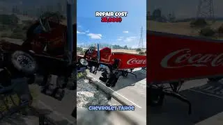 Какая машина обгоняет грузовик и какова стоимость ремонта? #beamng #beamngdrive #игра #игровой #м...