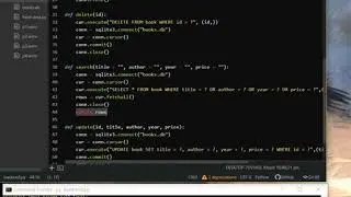 Bookstore manager with Tkinter and Sqlite. Part 5