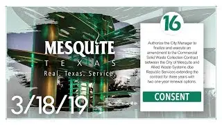 3/18/19 Amendment To The Commercial Solid Waste Collection Contract Presentation