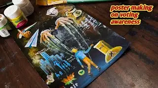 Poster making on voting awareness// one vote poster making //voting right painting // 1 March 2022