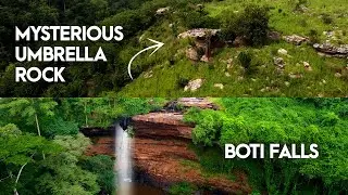 Beautiful Drone Footage of THE BOTI FALLS & UMBRELLA ROCK In Eastern Region Ghana [4K]