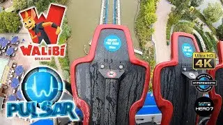 2019 Pulsar Roller Coaster PowerSplash On and Off Ride Ultra HD 4K POV Walibi Belgium