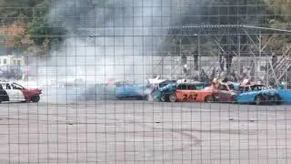 Tongham Classic at Aldershot stadium DD jacking train Banger Racing