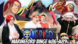 SHANKS ENDS MARINEFORD...One Piece Episodes 486-489 | FIRST TIME REACTION