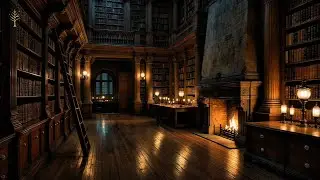 Silent 19th Century Library 🔥 Fireplace Sounds for Reading, Studying & Deep Focus