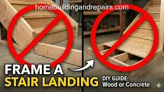 Stairway Lower or Bottom Step Landing Framing - Math, Layout & Anchoring
