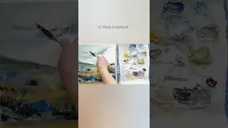 Рисование выразительного неба #пейзажакрилом #живопись #искусство #советыдляначинающих #пейзаж
