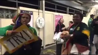 Springbok Fans Sing Shosholoza at Twickenham Station after Rugby