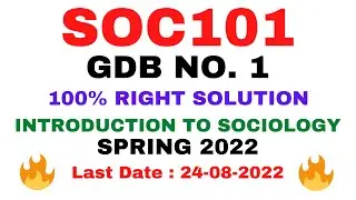 SOC101 GDB NO. 1 SPRING 2022 || 100% RIGHT SOLUTION || INTRODUCTION TO SOCIOLOGY || BY VuTech
