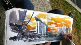 Helix Bridge Timelapse Sketch (19 Feb 2016)