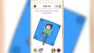 Brain Test All-Star: IQ Boost Level 104 She must stretch her body with plates.