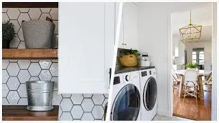 75 Small Laundry Room With Subway Tile Backsplash Design Ideas You'll Love 🔴
