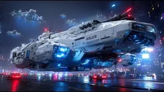 Futuristic Police Spaceship