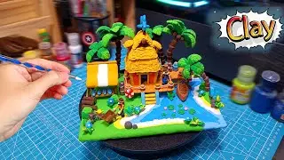 How to make a mini farm model by the river using modeling clay [ V Clay Art _ Craft ]