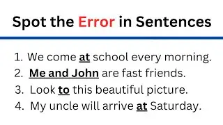 Spot the error in sentences