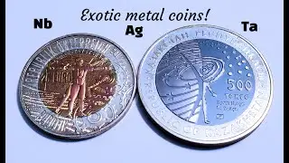 Exotic metal coins | Bimetallic tantalum & niobium space age coins!
