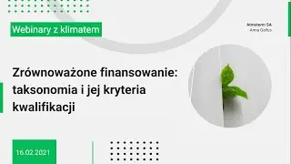 Webinar: Zrównoważone finansowanie - taksonomia UE
