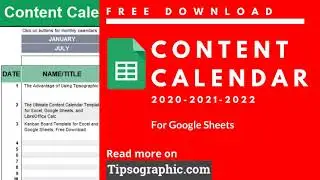 Google Sheets Content Calendar Template  ► Free Download [2020 - 2021 - 2022]