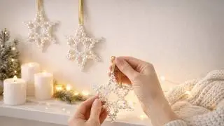 DIY Pearl Snowflake Ornament Tutorial ❄️ | Easy Luxury Handmade Decor