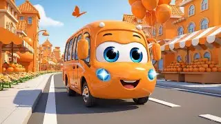 “Bus On The Wheels – Colorful Bus Songs for Kids | Red, Yellow, Blue, Green & More |Play & Giggles |