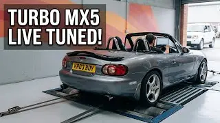 Mazda Miata Mx5 Turbo Custom Live Tuned on Rolling Road