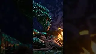 Guarded by a Dragon: A Night of Trust ✨🐉 #MythicalBond #PeacefulFantasy #AIshort