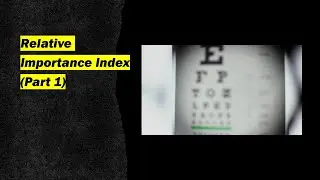 Relative Importance Index (Pt 1)