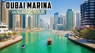 [4K] Walk around Dubai Marina |Luxury Yacht Harbour