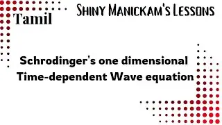Schrodinger's one dimensional Time-dependent Wave equation | Tamil
