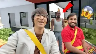Sourav Joshi & Techno Gamerz Visit Jaye Franklin Home | Indian Bike Driving 3D 😱 #viralvideo #video 