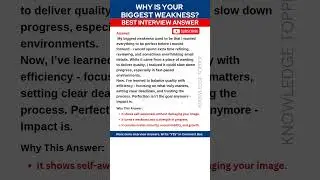 What is Your Biggest Weakness Interview Question with Best Answer