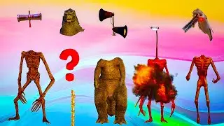 WRONG HEAD VS WRONG COLOR SIREN HEAD, LONG HORSE, GODZILLA, SIREN HEAD MEAT GRINDER, LIGHT HEAD