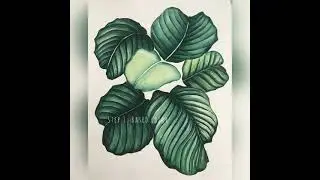 3 Steps Painting! Easy way to Paint Leaves- Tropical Plants! 🍃