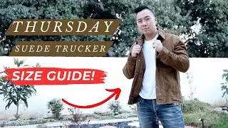 Thursday Suede Trucker Jacket | On Body Look | Sizing Guide