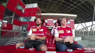 Kimi R&auml;ikk&ouml;nen and Fernando Alonso on Formula Rossa Rollercoaster 🎢