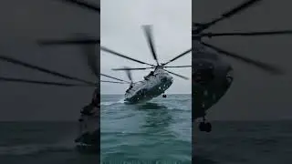 Military Helicopter Water Landing (CH-47 Chinook) #MilitaryAircraft