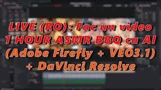 LIVE (RO): Fac un video 1 HOUR ASMR BBQ cu AI (Firefly + VEO) + DaVinci Resolve