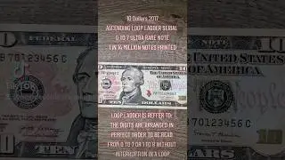 😯$10.000,00 Evaluated😯 10 DOLLARS BANKNOTE ULTRA RARE LOOP LADDER SERIAL NUMBER #shorts