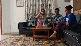 Paper cup pyramid challenge | The happy HOME Vlogs