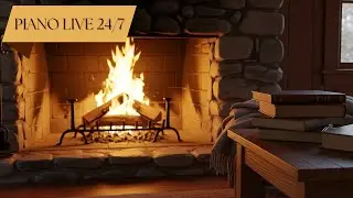 A quiet place to silence your thoughts 🕯️ Neo-Classical Piano & Fireplace (24/7 Live Radio)