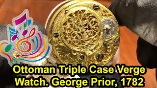 BO-D-319- Antique George Prior Silver Ottoman Triple Case Verge Fusee Pocket Watch, London 1782