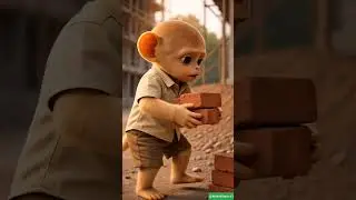 The baby monkey didn't have cash to buy fruits,so monkey mother says stop going to work #animalsouls