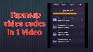 Tapswap All YouTube Video Task | Tapswap Video code |  Tapswap Video code Task