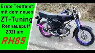 Simson Tuning | ZT-Tuning Rennauspuff 2021 Testfahrt Onboard RH85 85ccm Membran 28+ PS CO2radtechnik
