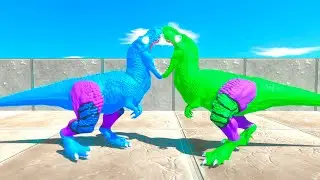 BLUE HULK vs HULK T REX DEATHRUN - Animal Revolt Battle Simulator