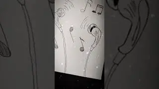 Hand Drawn Headphones and Musical Notes Doodles🎵🎶🎼💕✨ || #Aesthetic_Arts #shorts