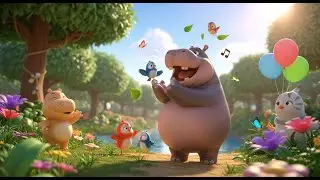 Happy Hippo Claps Big Hands | Fun Action Animal Song for Kids | Nursery Rhymes & Songs for Children