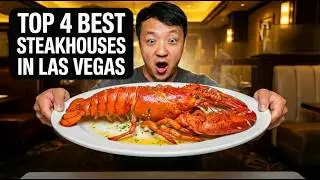 Top 4 BEST Steakhouses in LAS VEGAS | World's Biggest LOBSTER TAIL!