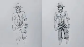 Drawing Fire Fist Ace from One Piece | Epic Anime Art Reveal 🔥✍️
