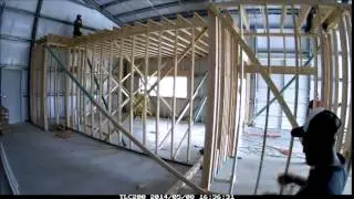 Frame up of New Office in metal building